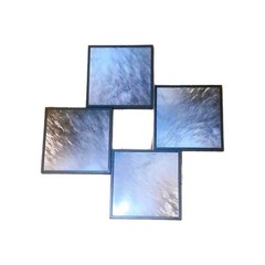 Set of 4 Square Framed photos, Black Frame, Silver, Wall Mounted