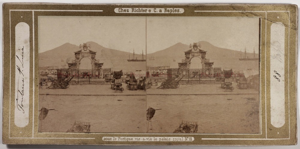 Italy Naples the Portico Photo Judge Stereo Vintage Abumine c1858