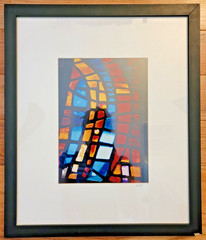Signed Original Abstract Photograph Framed 16×14 Stained Glass Colorful