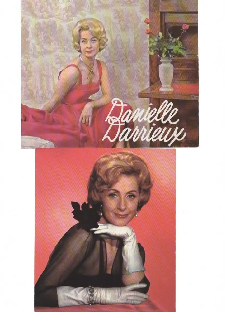 Danielle Darrieux Lot Of 2 Photographs On Cards 15*14 And 17*14 Maquettes
