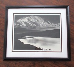 Vintage Ansel Adams Mount McKinley & Wonder Lake Framed B&W Photographic Print