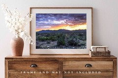 Big Bend Photography Print: West Texas Sunrise Mountain Landscape Sky Photo