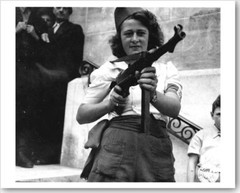 Nicole Minet a/k/a Simone Segouin with MP 40 French Resistance Fighter WWII