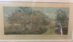 Wallace Nutting Signed Hand-Tinted Lithograph Landscape Framed 18×12 Antique