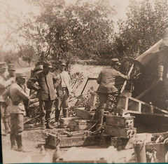 WW1 Soldiers Photo With Italian Cannon Howitzer 149MM 1916 C. (F. 010)
