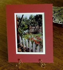 5×7 Romania Garden Print / Double Burgundy/Cream Mat (Fits 8×10 Frame)