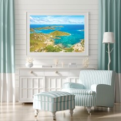 St John Beaches, US Virgin Islands, Coral Bay Aerial View Photograph Caribbean