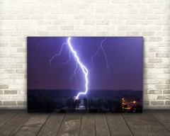 Lightning striking tree photography wall art night sky nature photo storm print