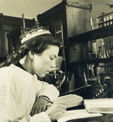 Larger Size, Uzbek girl in the laboratory of Tashkent University, Vintage fine a