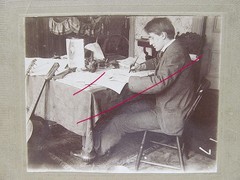 Otto Herz Musician In His Room At Table Original Historical Large Photo
