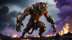 Digital Image Picture Photo Wallpaper Background – Cyber Tiger Warrior