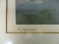 WALLACE NUTTING «WATERS MEET» HAND TINTED PHOTO NEW ENGLAND VINTAGE SIGNED