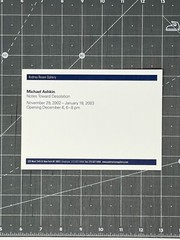 Michael Ashkin (b. 1955) Art Show Announcement Card 2003
