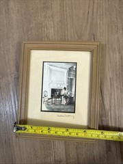 Wallace Nutting Interior Hand Colored Photo Woman Reads Book Near Fireplace