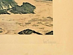 Fred Thompson Ocean Lighthouse Scene «Portland Head» Framed Hand Colored Photo