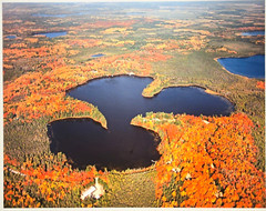 Spider Lake, Newbold, Wisconsin (Oneida County) Overhead Photo. Frame Optional.