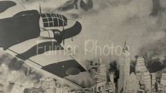 VTG George Fulmer 8×10 B&W Photo WW2 Poster style ART War Plane Bomber COA