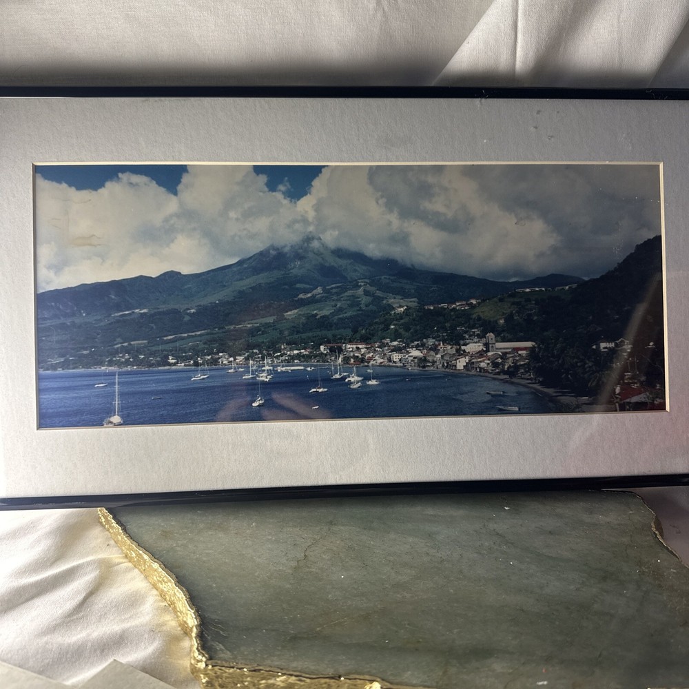 Saint Pierre Martinique Black Framed Photo Mount Pelee Volcano Caribbean