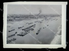 Large Glass Plate 13x18cm Superb Vintage Photo Shipping Barges Factory