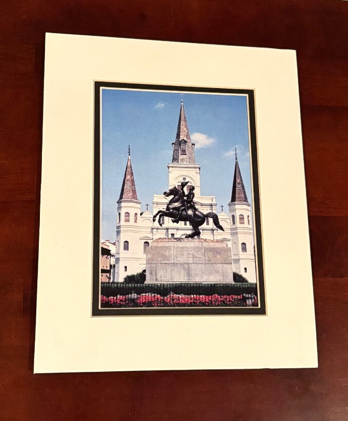 Andrew Jackson Statue in Jackson Square New Orleans LA Color Photo Matted 8″x10″