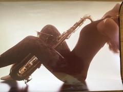 vintage 1989 Monarch Publications Purple Passion sexy saxophonist model poster