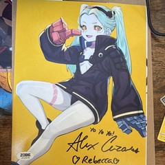 Alex Cezares Signed Anime Photograph Art Print -Color Portrait of Woman on Paper