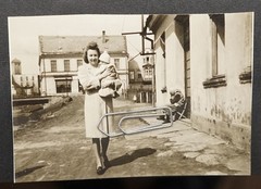 Photo Portrait Young Woman Berlin Business View House Model Picture Baby Building