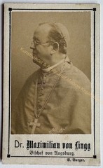 orig. CDV photo Dr. Maximilian von Lingg, bishop of Augsburg around 1880 priest