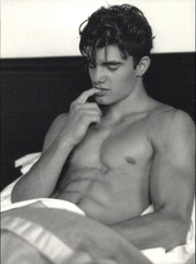 1999 Bruce Weber Male Model Peter Johnson Bare Chest In Bed Art Photo Gravure