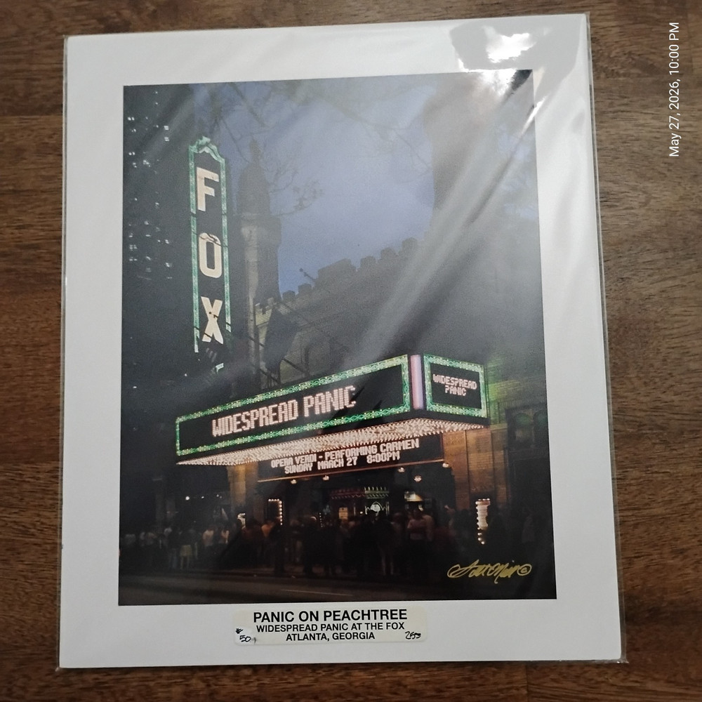 «Panic on Peachtree» matted color photo of WSP on Fox Theater marquee