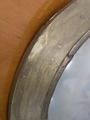 Antique 1900 Oval Convex Glass Framed Portrait Of A Young Girl