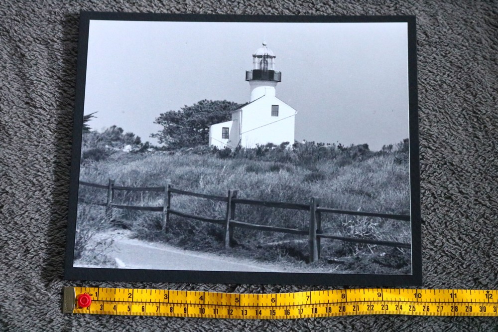 LIGHTHOUSE in Field Vintage Black White Art Photo Print Classic Old Estate HK