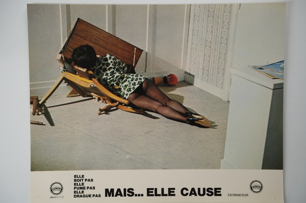 Photo Cinema Lobby Cards Mais Elle Cause 22X28Cm 1970