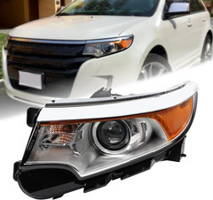 Duolctarms Halogen Headlight Headlamp Assembly Compatible for 2011-2014 Ford Edg