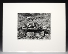 Charles Fendrock Silver Gelatin Large Format Photograph Bench w/ Sleeping Woman