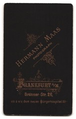 Photograph Herm. Maas, Frankfurt a. M., Brönnerstr. 26, young man in suit m