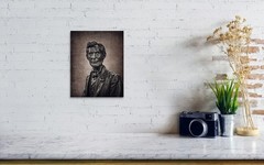 Abraham Lincoln Gettysburg Statue Portrait Antique Sepia Photography Art Print