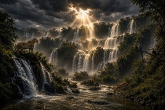 Waterfall Wallpaper Background Cloudy Sky Nature Digital Photo JPEG 1536×1024