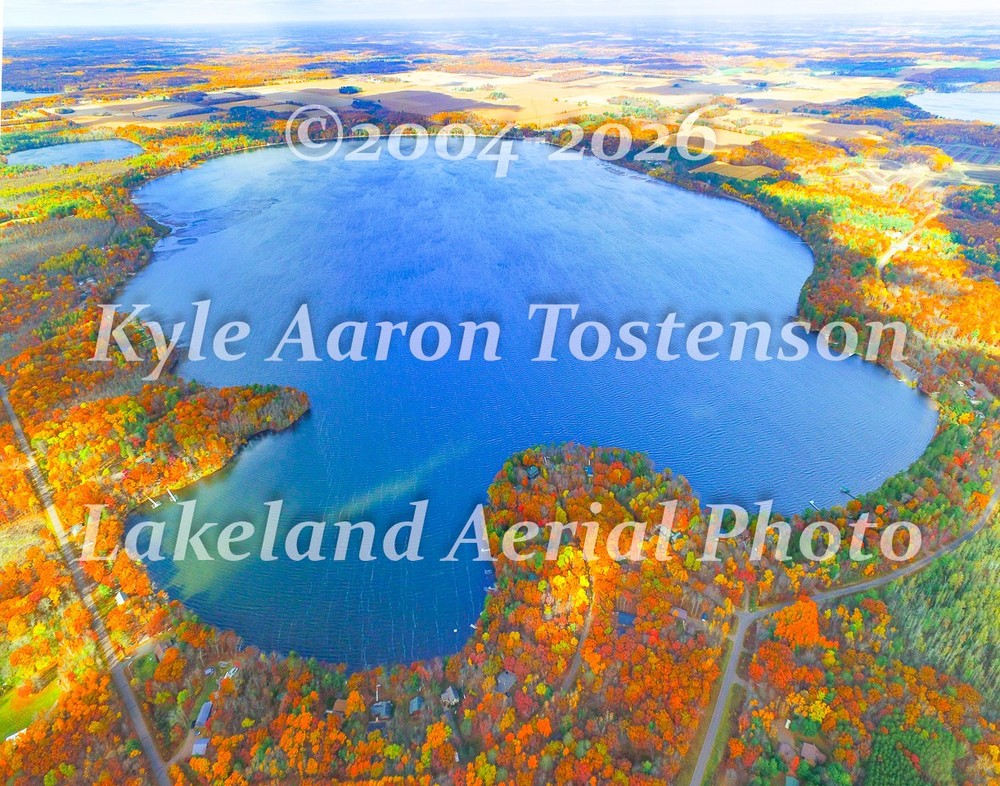 Sand Lake, Stone Lake, Wisc., Sawyer Co. Overhead Airplane Photo. Frame Optional