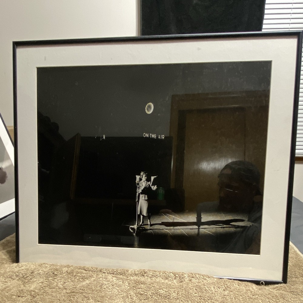 Ray Metzker “On The Air” woman on microphone Framed and Matted Photograph