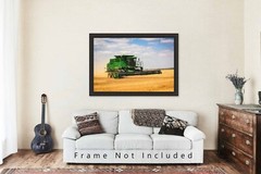 Combine Wheat Harvest Colorado Farm Country Agriculture Photography Print