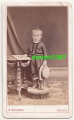 CdV photo sweet little boy Schröer Teplitz around 1870! (F1994