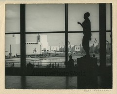Interior w sculpture pool architecture vintage art phot