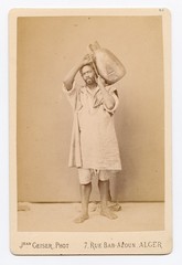 Handsome cabinet card by Jean Geiser: man, Kabyle, albumen photo c. 1880