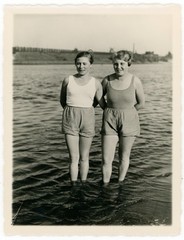 Young Pretty Girl BDM Swimsuit on the Weser Vintage 1935 – #11