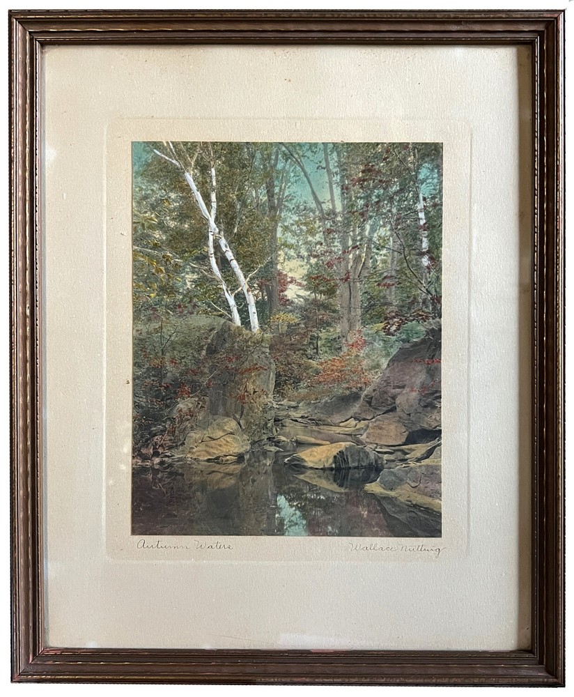 Wallace Nutting Hand Colored Photo «Autumn Waters» Original Frame