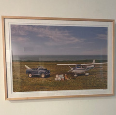 Gray Malin Signed and #6 Framed Matted Color Photo Airplane Vintage Autos Dog