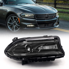 – for Dodge Charger Headlights Assembly 2015-2021 Halogen Model Headlamp with LE