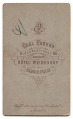 Photograph Carl Freund, Elberfeld, Hofauerstrasse 80, portrait young lady with K