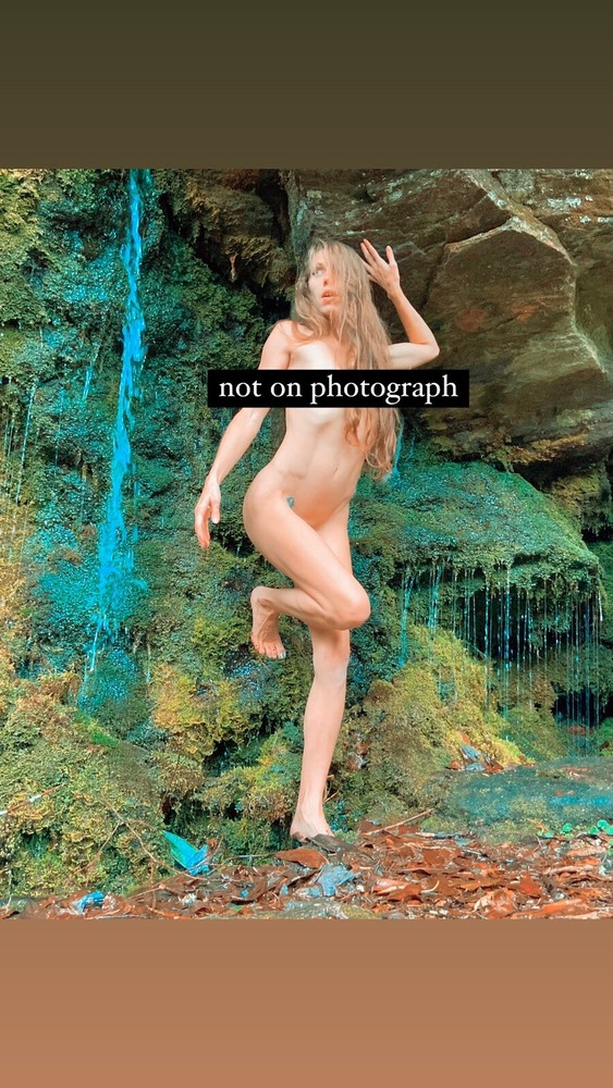 Fine art nude of woman model outdoors in nature waterfall photograph 4×6 glossy